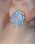 Solid Australian opal earrings