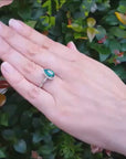 Halo Pear Shaped Emerald Ring for Women