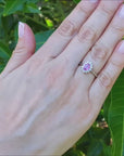 0.79 Carats Natural Pink Sapphire Ring for Women Halo Diamonds in 14K White Gold