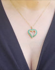 Colombian Emerald heart pendant