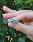 Genuine Emerald cluster earrings