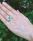 Colombian emerald engagement ring
