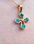 18k Colombian emerald cross