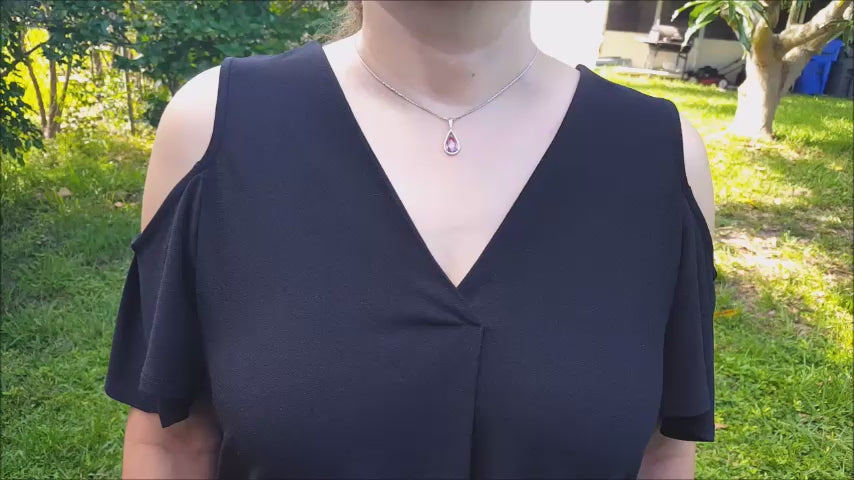 Genuine pink sapphire necklace