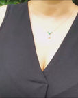 Real diamond emerald necklace for sale