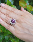 Star cabochon ruby women's ring