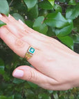 yellow gold emerald pinky ring