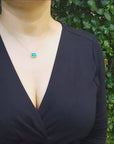 Colombian emerald solitaire necklaces