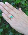 Solitaire Colombian emerald ring
