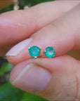 genuine cocktail emerald stud earrings