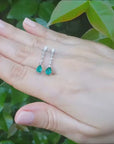 Mother’s Day emerald dangling earrings
