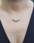 0.67 ct. Emerald Claddagh Necklace Colombian Emerald