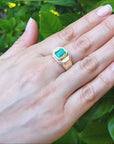 2.37 Carats Muzo Colombian Emerald Ring for Men 14K Yellow Gold