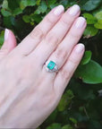 Platinum emerald ring for women