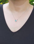 Horseshoe emerald necklace for women
