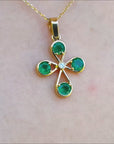 Genuine emerald cross pendant