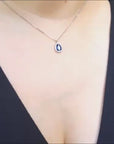 Real Blue Sapphire Necklace Slider Pendant for Sale