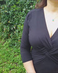 Necklace with emerald and princess cut diamond accent