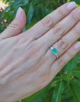 Round cut emerald ring for women