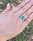 Emerald clover ring white gold