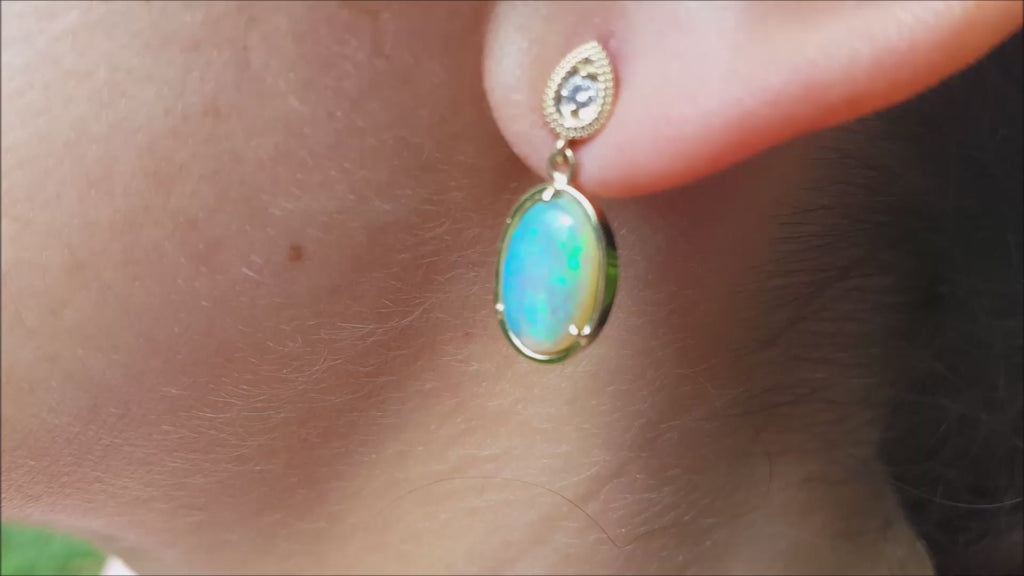Solid opal earrings