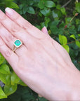 Ascher cut emerald ring for women