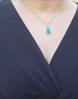 Pear shaped Colombian emerald pendant