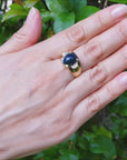 Natural black opal ring