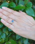 Emerald cut Blue Sapphire Ring for Women