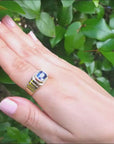 Men's Natural Sapphire Solitaire Ring 4,09 Carats Bezel Set Crafted in 18k Yellow Gold