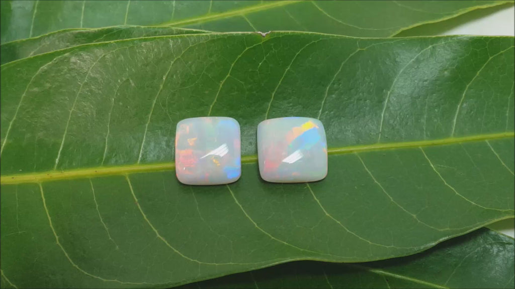 Solid Australian opals matching pair