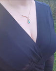 Natural Colombian emerald necklace pear shaped handcrafted