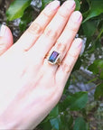 Watermelon tourmaline women's ring