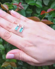 Real Baguette emerald stud earrings