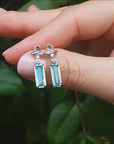 Emerald earrings baguette cut