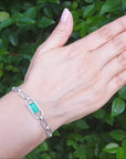 White gold Paper clip emerald bracelets for women