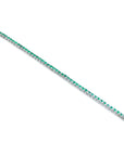 Natural Colombian Emeralds Tennis Bracelet 5.00 Carats Round cut in 14K White Gold