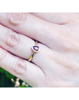 Teardrop Natural Ruby Solitaire Woman's Ring July's Birthstone 14K Yellow Gold