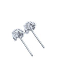 14K white gold tulip natural diamond stud earrings with accent diamond petals.