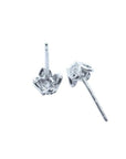 14K white gold tulip natural diamond stud earrings with round-cut diamonds and accent diamond petals.