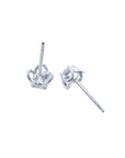 White gold tulip stud earrings with natural round cut diamonds, 0.47 ct.