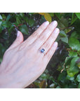 18K White Gold Blue Sapphire Ring for Women 2.04 ct. Sparkling Radiant cut Solitaire