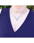 Women's Emerald necklaces natural diamonds pear shaped in 14k white gold individual settings wheat style chain