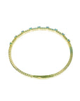 Lady's emerald bangle bracelet flexible 14k yellow gold