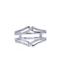 Enhancer ring guard with diamonds in 14k gold on a white background