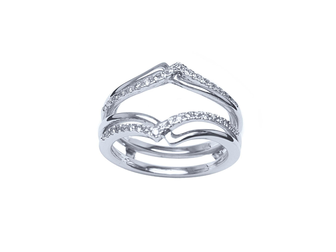 Ring guard enhancer wrap ring with diamonds.