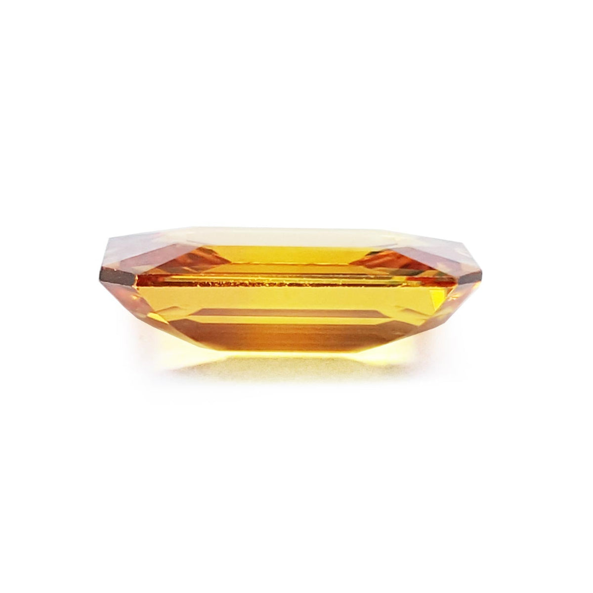 4.05 Carats Loose Natural Sapphire Intense Sparkling Yellow Gemstone Emerald-cut