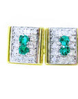 Authentic Colombian emerald and diamond cufflinks