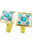 Deep green Colombian emerald cufflinks