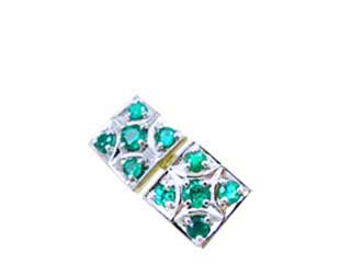 Emerald cufflinks gold and diamonds